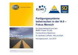 Fertigungssysteme beherrschen in der I4.0 &ndash; Fokus Mensch