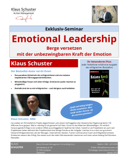Emotional Leadership - Klaus Schuster Action Management