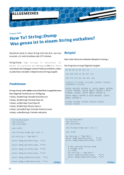 how to? string::Dump was genau ist in einem string