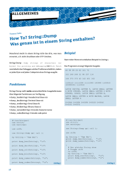 how to? string::Dump was genau ist in einem string