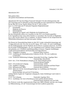 Jahresbericht 2015 - Freiwillige Feuerwehr Selmsdorf