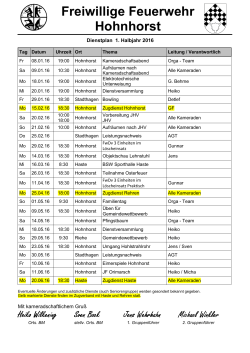 Dienstplan FF Hohnhorst 1_2016 - Freiwillige Feuerwehr Hohnhorst