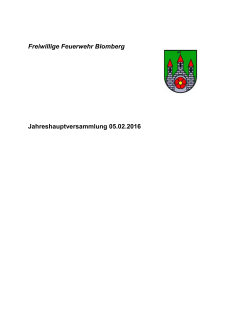 Jahresbericht 2016 - Feuerwehr Blomberg