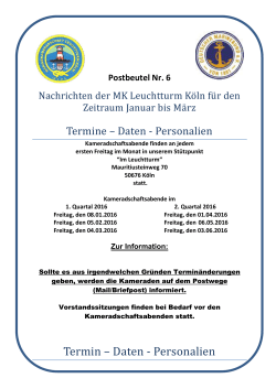 Postbeutel 1_2016 - Marinekameradschaft Leuchtturm K&ouml;ln