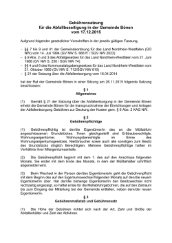 Geb&uuml;hrensatzung f&uuml;r die Abfallbeseitigung in der Gemeinde B&ouml;nen
