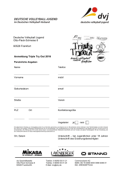 Anmeldung - Triple Try Out - Deutscher Volleyball