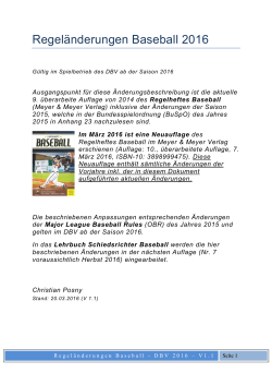 Änderungsliste 2016 - Deutscher Baseball & Softball Verband eV
