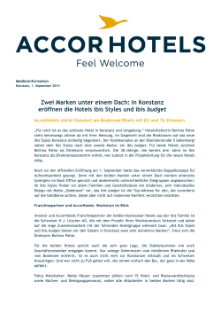 Zwei Marken unter einem Dach: In Konstanz eröffnen die Hotels ibis