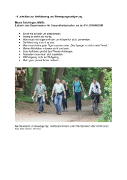 10 Leitsätze zur Aktivierung und Bewegungssteigerung Beate