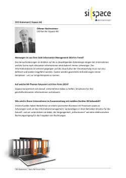 CEO-Statement| Sispace AG Othmar Hochreutener CEO bei der Sispace
