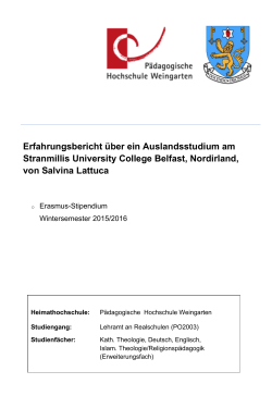 Bericht - Pädagogische Hochschule Weingarten