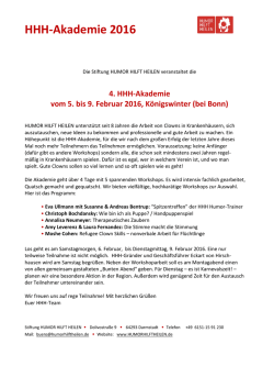 HHH-Akademie 2016 - Humor hilft heilen