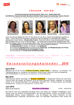 Veranstaltungskalender 2016 - CDU Stadtverband Neu
