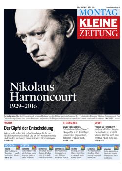 Nikolaus Harnoncourt - Kleine Zeitung ePaper