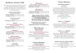 Kochkurse „Intensiv“ 2016 Wein-Special Unsere Aktionen Unsere