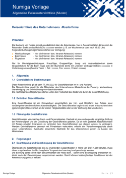 40 - Muster _Vorlage_ f&uuml;r eine Reiserichtlinie - Allgemeine