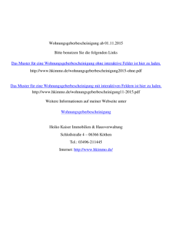 Wohnungsgeberbescheinigung ab 01.11.2015 Bitte benutzen Sie