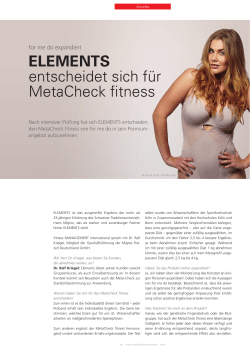 ELEMENTS entscheidet sich für MetaCheck fitness