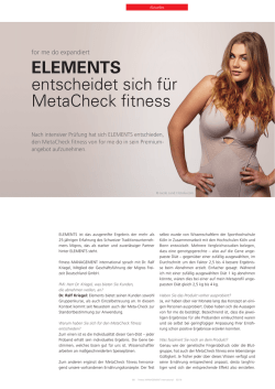 ELEMENTS entscheidet sich für MetaCheck fitness