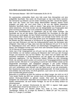 Gr&uuml;n-Wei&szlig; entscheidet Derby f&uuml;r sich TSV Germania Massen