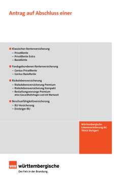 Antrag auf Abschluss einer - Württembergische Versicherung