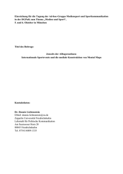 Jenseits der Alltagsroutinen
