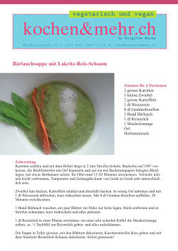 Bärlauchsuppe mit Lakritz-Reis-Schaum - Lakritza-Blog