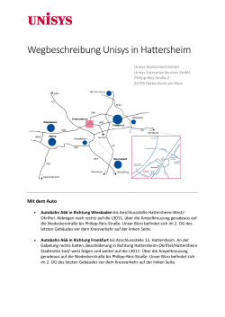 Wegbeschreibung Unisys in Hattersheim