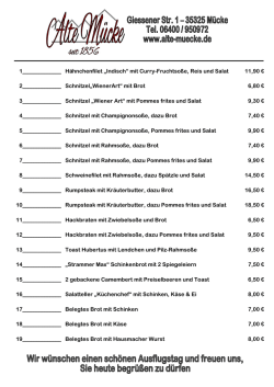 „Indisch“ mit Curry-Fruchtsoße, Reis und Salat 11,90