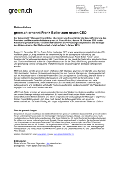 green.ch ernennt Frank Boller zum neuen CEO