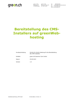 Bereitstellung des CMS- Installers auf greenWeb- hosting