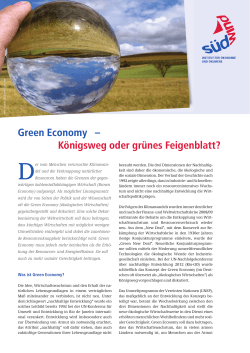 Green Economy – Königsweg oder grünes - SÜDWIND