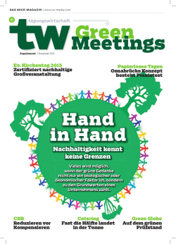 Green Meetings - TW TagungsWirtschaft