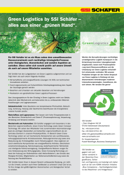 Green Logistics by SSI Schäfer – alles aus einer „grünen Hand“.