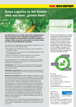 Green Logistics by SSI Sch&auml;fer &ndash; alles aus einer &bdquo;gr&uuml;nen Hand&ldquo;.