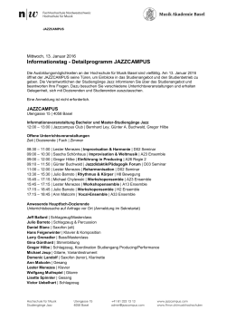 Informationstag - Detailprogramm JAZZCAMPUS