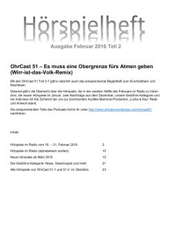 OhrCast 51 - Hoerspieltipps.net