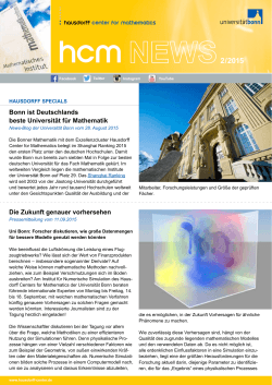 HCM News 2/2015 - Hausdorff Center for Mathematics