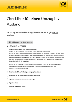 Checkliste f&uuml;r einen Umzug ins Ausland