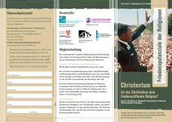 Ist das Christentum eine friedensstiftende Religion?