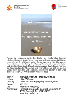 Klangschalen, Märchen und Meer - Familienbildungsstätte Coesfeld