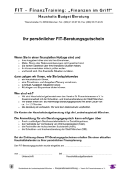 Ihr pers&ouml;nlicher FIT-Beratungsgutschein - FIT