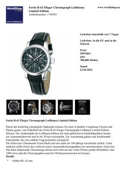 Fortis B-42 Flieger Chronograph Lufthansa Limited Edition