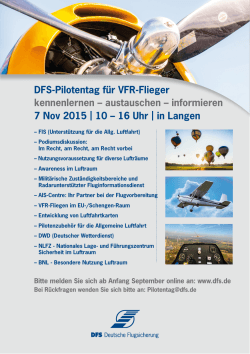 DFS-Pilotentag für VFR-Flieger
