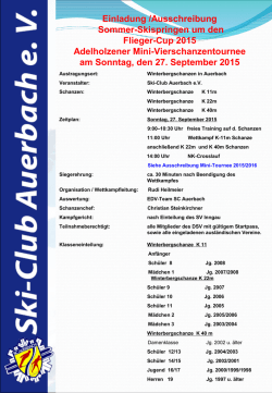 Einladung /Ausschreibung Sommer-Skispringen um den Flieger