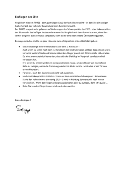 Hinweise zum Einfliegen