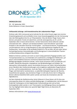 DRONESCOM 2015 29. - 30. September 2015 Zeche Zollverein in