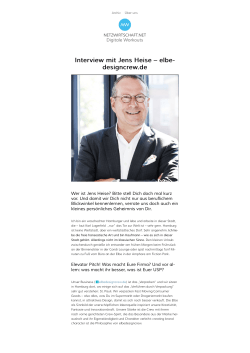 Interview mit Jens Heise - elbedesigncrew.de