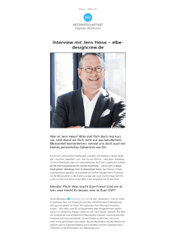Interview mit Jens Heise - elbedesigncrew.de