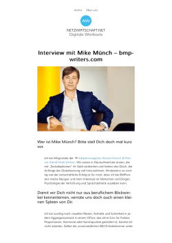 Interview Mike Muench - Burton, M&uuml;nch & Partner World Wide Writers